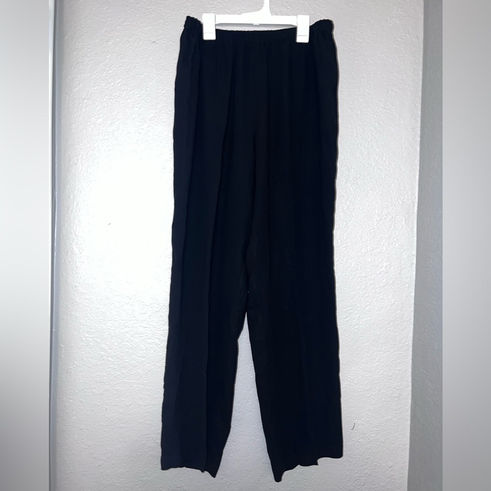 Eileen Fisher Black Elastic Waist Pull On Pants